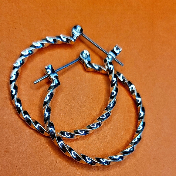 Jewelry - Silver Twisted Hoop Earrings